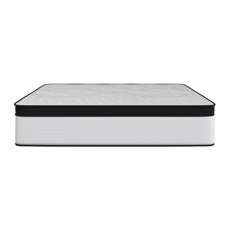 Flash Furniture Capri Comfortable Sleep Firm 12 Inch CertiPUR-US Certified Hybrid Pocket Spring Mattress, Extra Firm Feel, Durable Support, Mattress in a Box