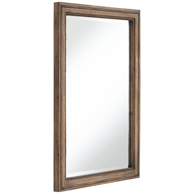 Noble Park Lesley Rectangular Vanity Wall Mirror Rustic Farmhouse Beveled Beaded Edge Wood Frame 26 3/4" Wide for Bathroom Bedroom Living Room House