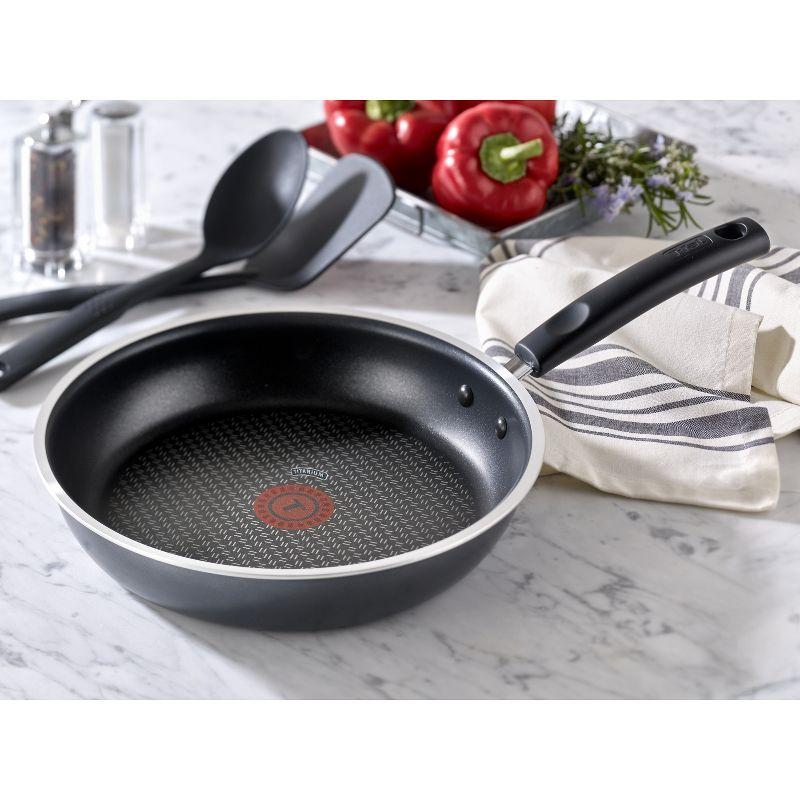 T-fal 12pc Signature Titanium Nonstick Cookware Set Dark Gray