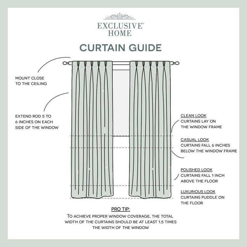 Set of 2 (96"x54") Velvet Heavyweight Pinch Pleat Top Curtain Panel Blush - Exclusive Home: Mid-Century Modern, Light Filtering