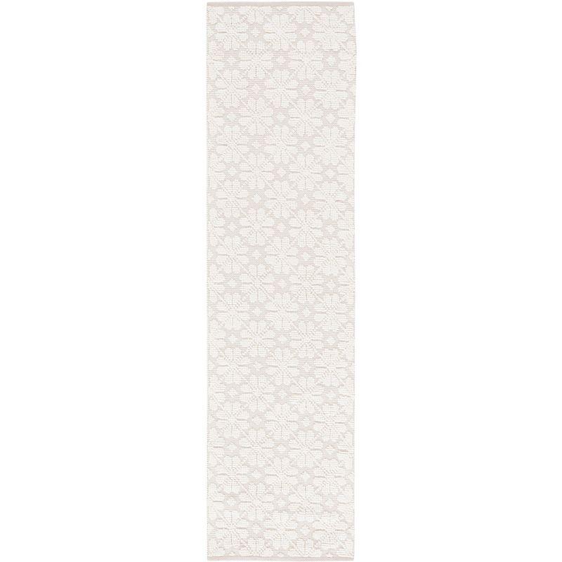 Ivory Elegance Hand-Knotted Wool-Cotton Blend 27" Runner Rug