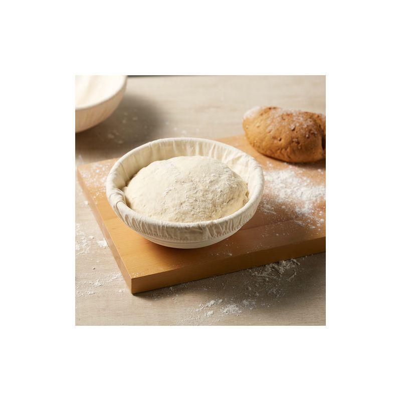 kook Kook 2-Piece 9-Inch Banneton Bread Proofing Basket Set with Linen Liners (Set of 2)