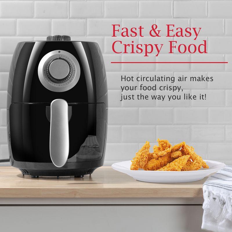 Classic Cuisine Air Fryer - 2.3-Quart Electric Fryer For Healthier Cooking - Compact Appliance With Nonstick Interior - Kitchen Gadgets By Classic Cuisine (Black)
