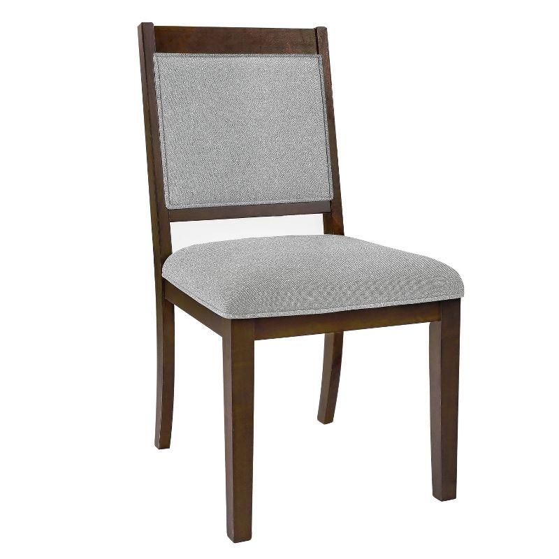 HomePop Set of 2 Open Back Upholstered Wood Frame Dining Chairs Gray: Polyester, Spot Clean, 300lb Capacity