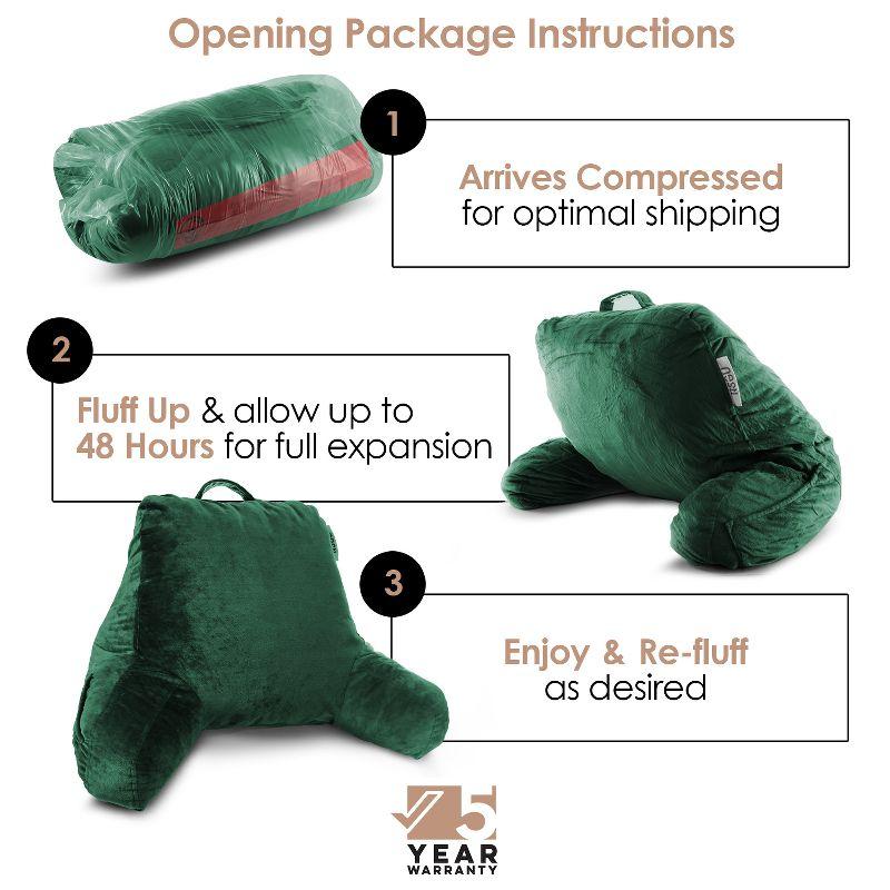 Nestl Memory Foam Reading Pillow for Kids, Small Reading & Bed Rest Pillow, Hunter green Back Pillow with Pockets