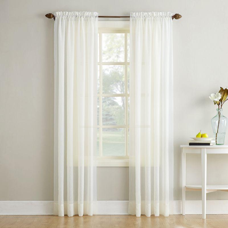 Erica Crushed Sheer Voile Rod Pocket Curtain Panel - No. 918