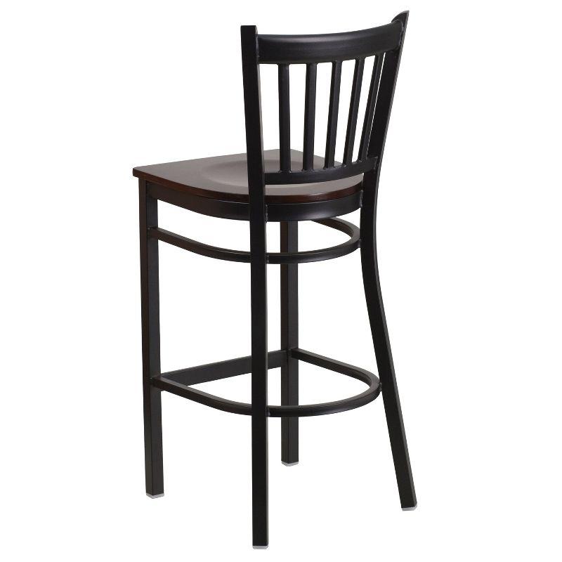 Flash Furniture Black Vertical Back Metal Restaurant Barstool