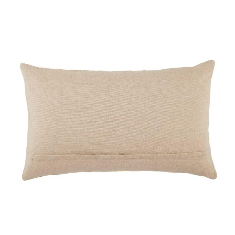 16"x24" Oversized Bourdelle Chevron Poly Filled Lumbar Throw Pillow Beige - Jaipur Living: Cotton Knit, Removable Cover, Indoor Use