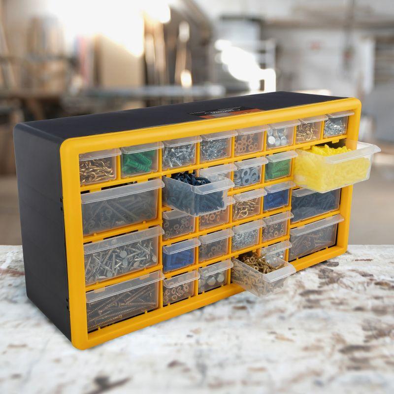 Stalwart 30-Drawer Small Part Organizer, Yellow