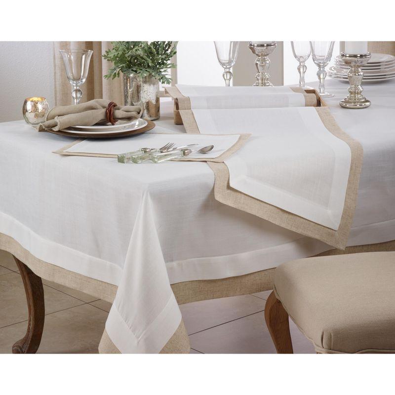 Saro Lifestyle Thick Border Tablecloth With Double Layer Design