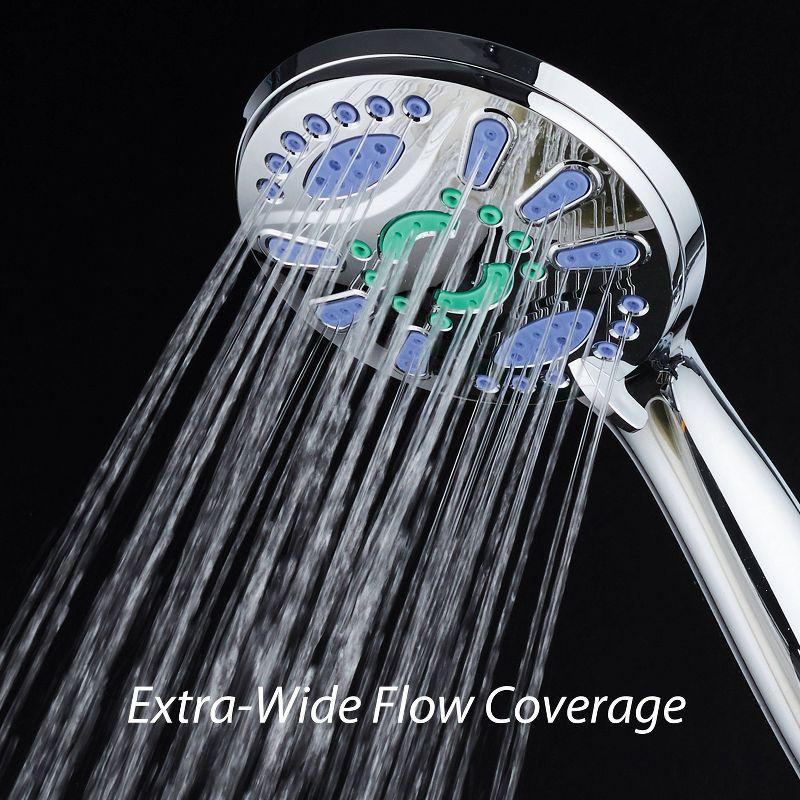 Six Setting Elite High Pressure Ultra Luxury Handheld Shower Head Chrome - AquaDance: Hotelspa Notilus, 6ft Hose, Polished ABS & Brass