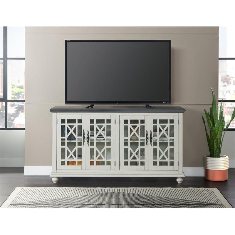 Martin Svensson Home Elegant 63" TV Stand Gray and White