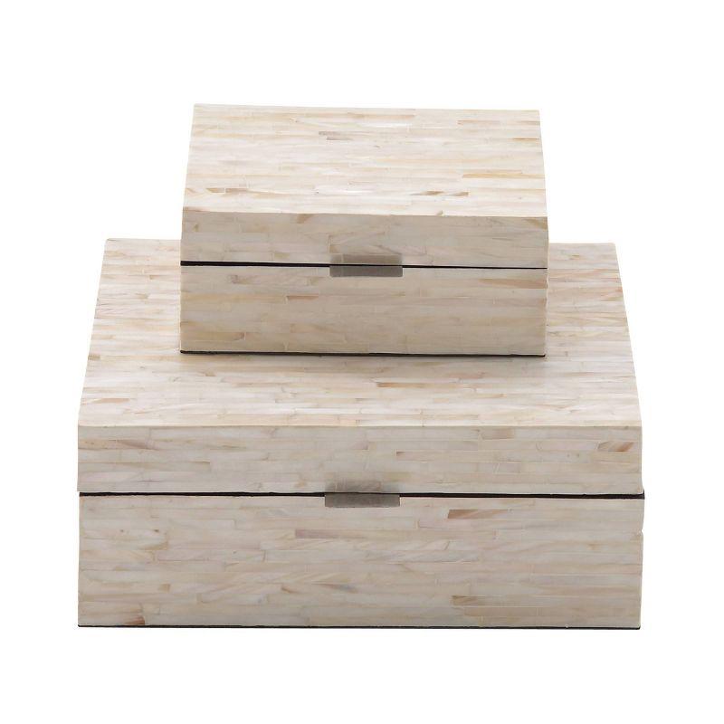 Set of 2 Wooden Boxes with Pattern - Olivia & May