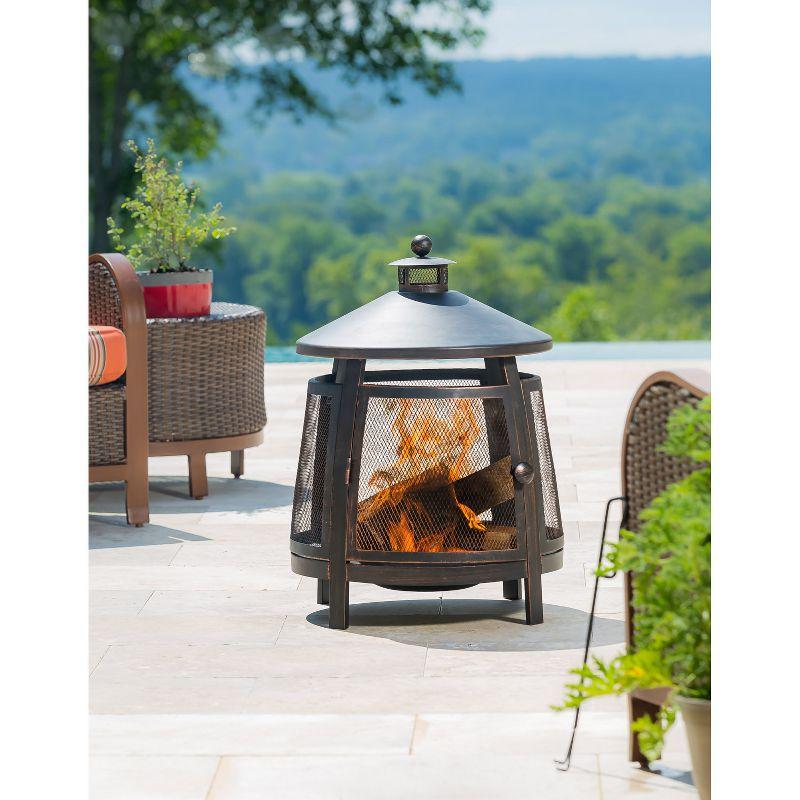 Bronze 28" Free-Standing Wood-Burning Chimenea