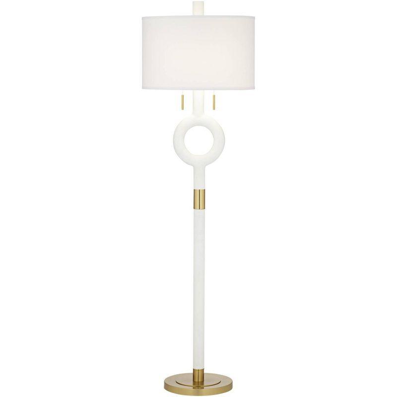 360 Lighting Athena 66 1/2" White and Gold Modern Floor Lamp