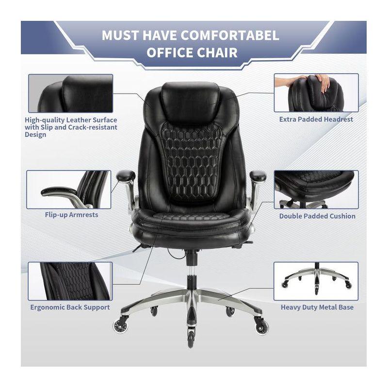 Ergonomic Executive Office Chair with Rubber Wheels