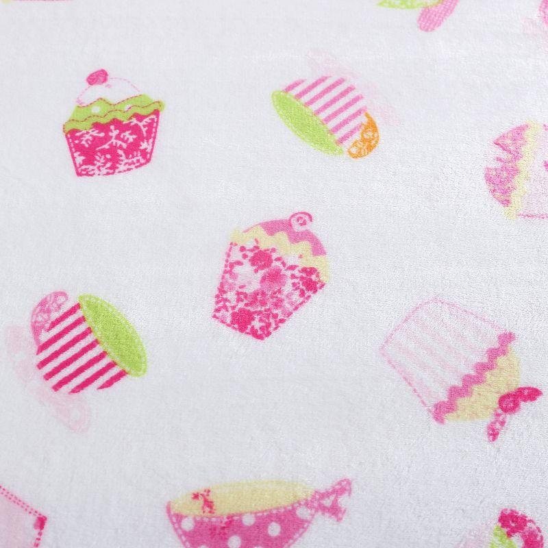 50" x 60" White and Pink Kids' Fleece Throw Blanket