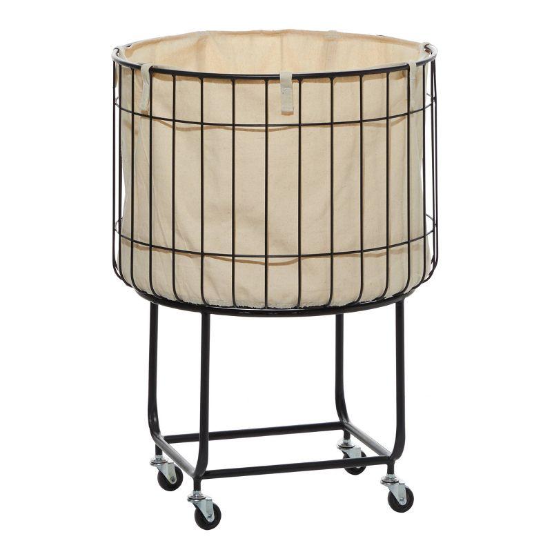 25.75''x19.25''  Contemporary Metal Storage Cart Off White - Olivia & May