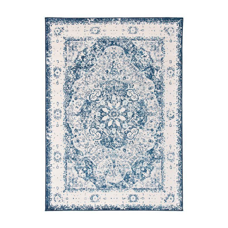 Bohemian Blue Distressed Medallion 8' x 10' Synthetic Area Rug