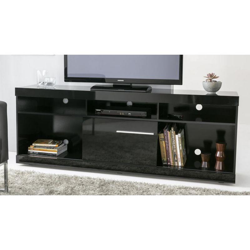 Modern White Compressed Wood 68'' Media Console with Cabinet