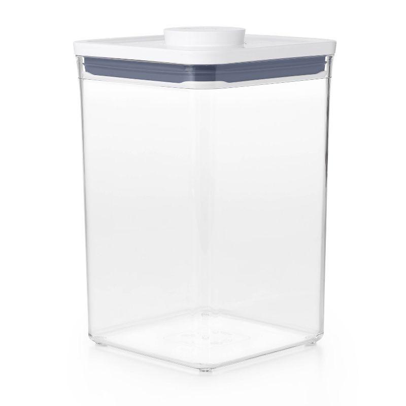 OXO POP 4.4qt Plastic Big Square Airtight Food Storage Container Clear: BPA-Free, Dishwasher-Safe, Silicone Lid