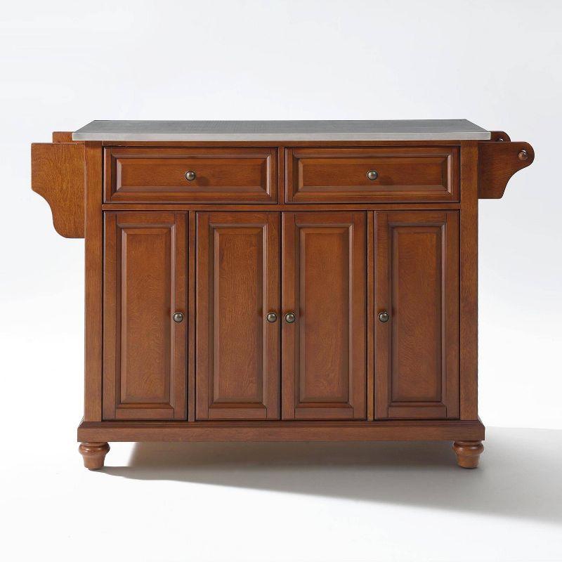 Cambridge Stainless Steel Top Full Size Kitchen Island/Cart Cherry - Crosley: With Spice Rack & Towel Holder