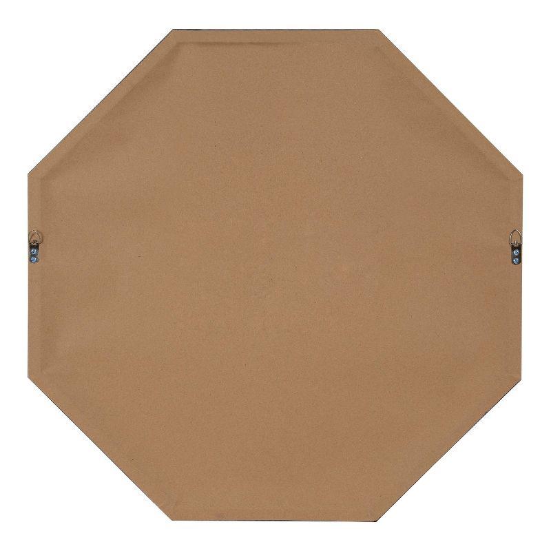 Kate & Laurel All Things Decor 28.7" x 28.7" Rhodes Octagon Wall Mirror Black : Modern, Beveled, Easy to Hang