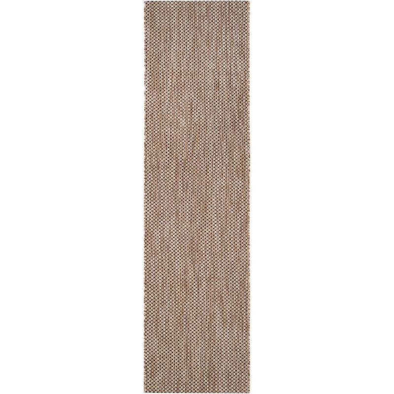 Courtyard CY8521 Power Loomed Indoor/Outdoor Runner Rug - Natural/Black - 2'3"x14' - Safavieh.