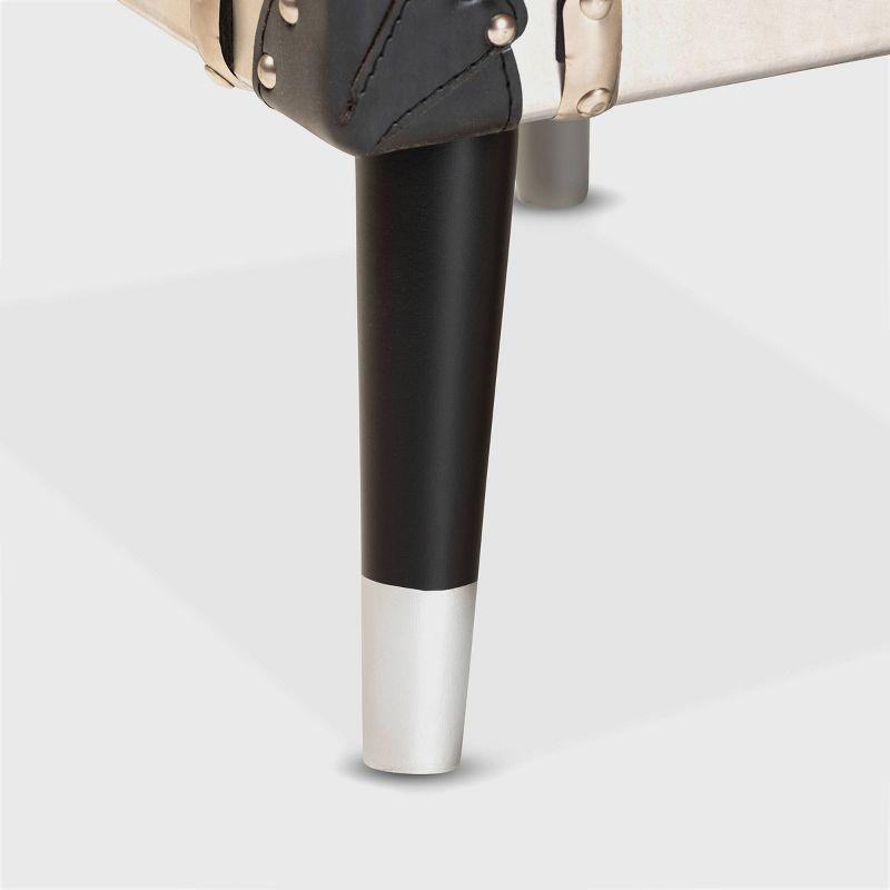 Dilan Metal 3 Drawer Nightstand Light Cream/Black - Baxton Studio: Vintage Style Bedside Storage