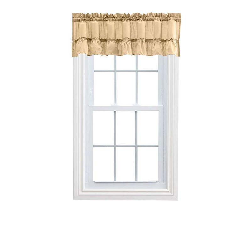 Almond Textured Fabric Ruffled Rod Pocket Valance 54"x13"