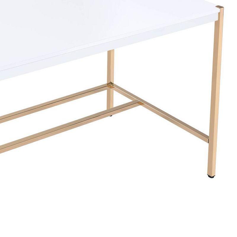 42" Midriaks Writing Desk White/Gold Finish - Acme Furniture