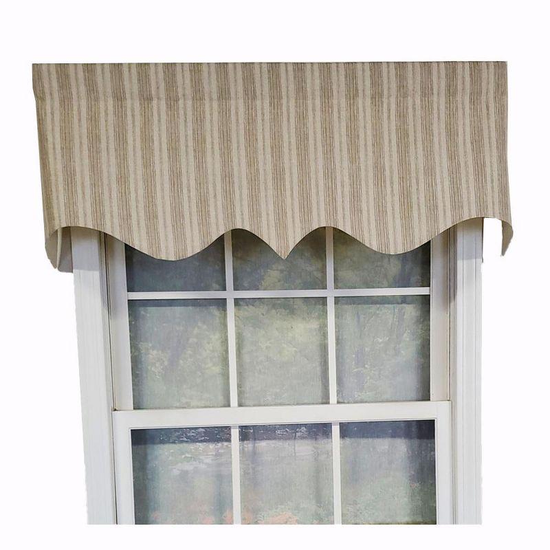 RLF Home Luxurious Modern Design Classic Brunswick Stripe Regal Style Window Valance 50" x 17"