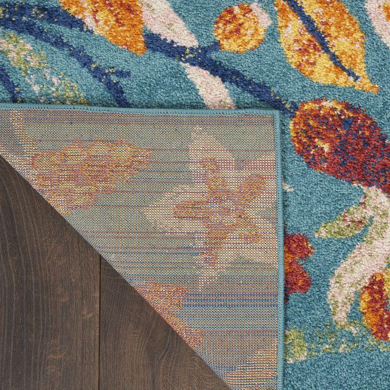 Nourison Allur Botanical Indoor Area Rug Turquoise Multicolor 7'10" x 9'10"