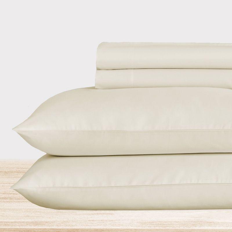 Ivory California King Organic Cotton Deep Pocket Sheet Set