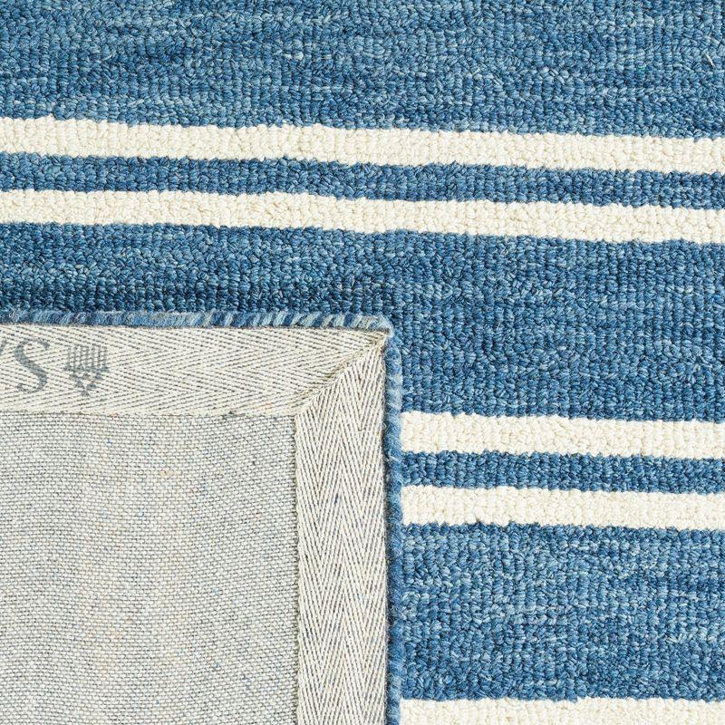 Elegant Blue Square Hand-Tufted Wool Area Rug - 6' Size