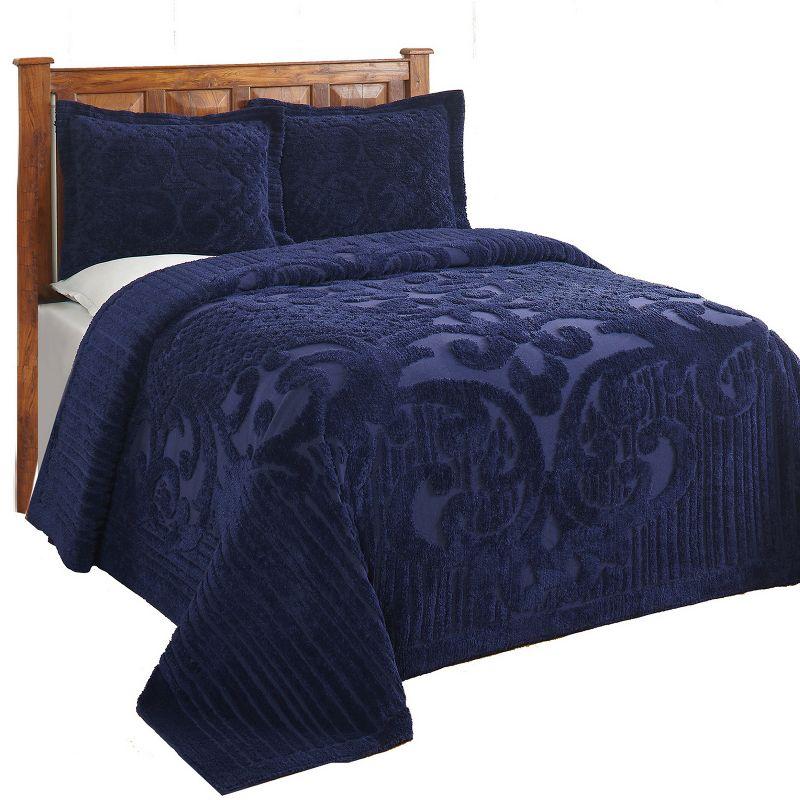 Ashton 100% Cotton Traditional Tufted Medallion Pattern Coverlet/Bedspread