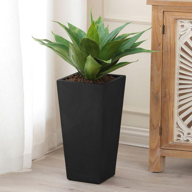 LuxenHome Square Tapered 18.5" H House Planters, Indoor & Outdoor Black