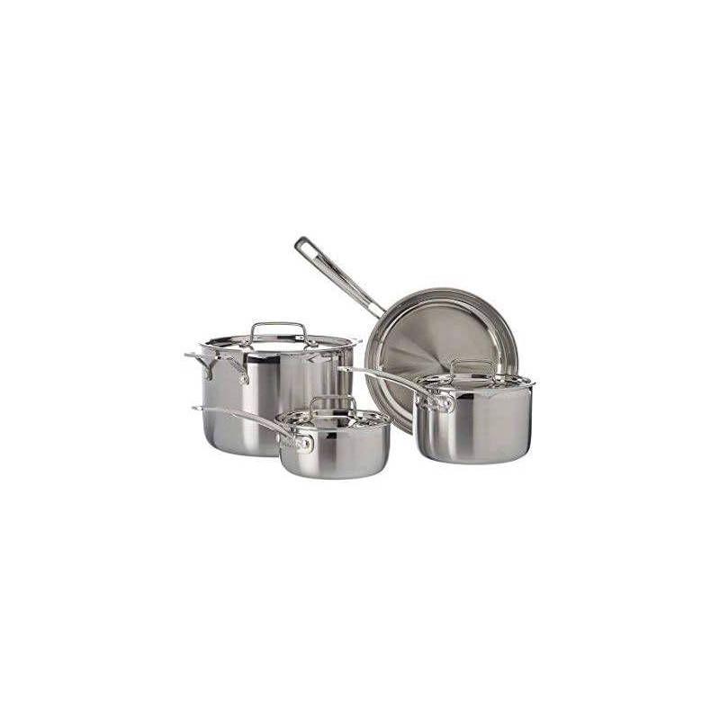 Stainless Steel 7-Piece Cookware Set with Tri-Ply Construction