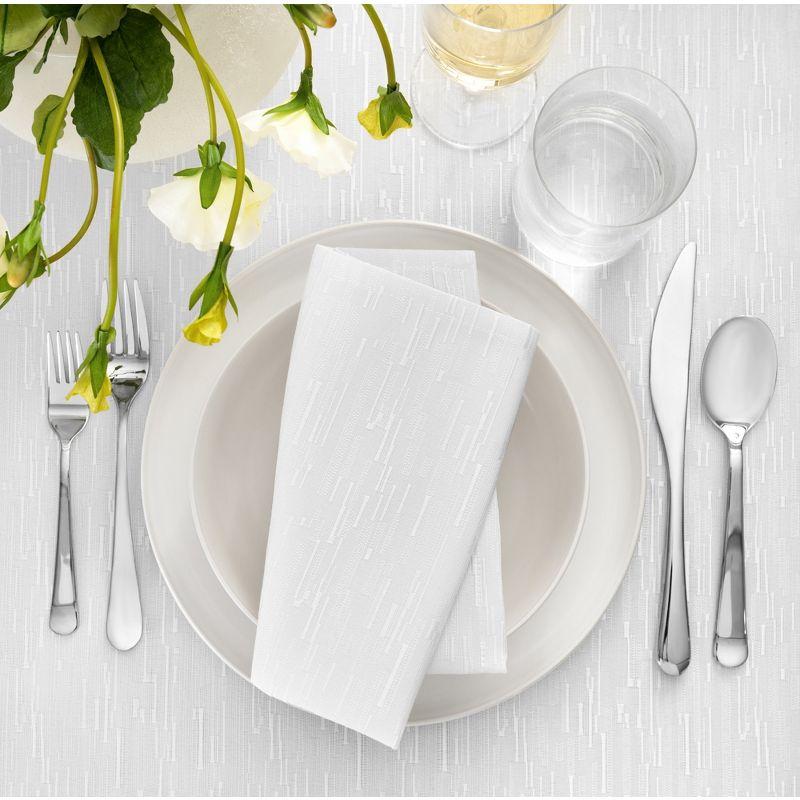 Continental Solid Texture Water and Stain Resistant Napkins, Set of 4 - 17" x 17" - White - Elrene Home Fashions