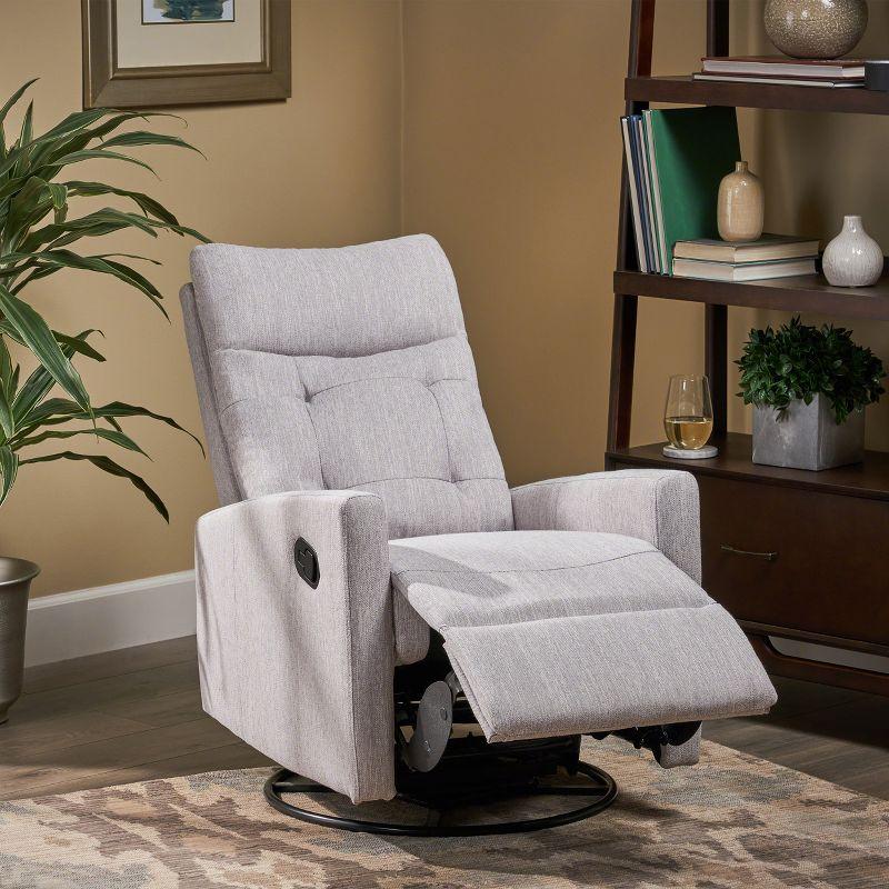 Woodglen Contemporary Glider Swivel Recliner Light Gray - Christopher Knight Home