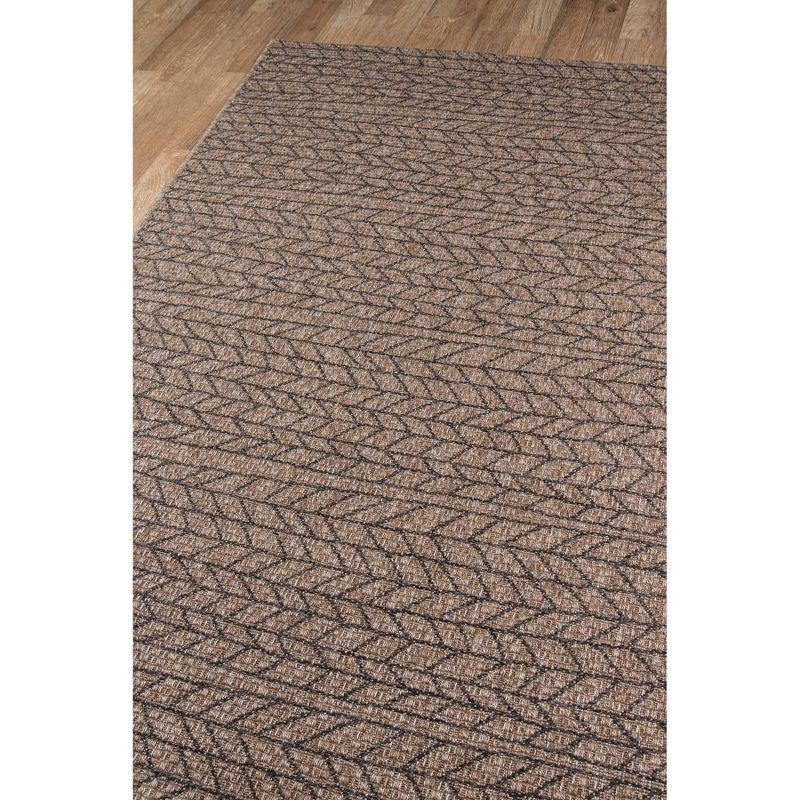 2'x6' Runner Como Ace Rug Tan - Momeni: Modern Geometric Indoor/Outdoor Medium Pile, All-Weather Design