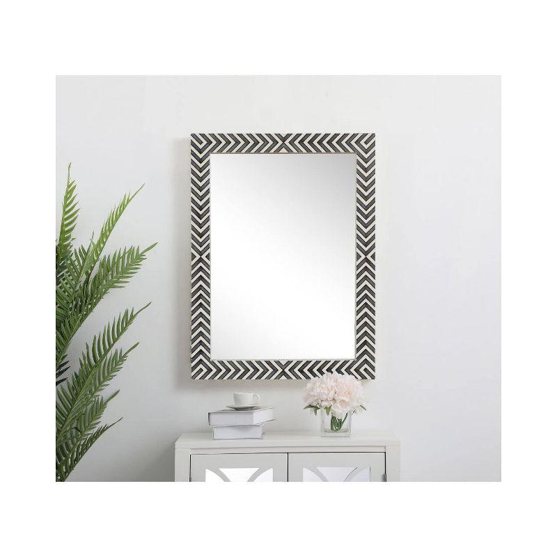 Chevron Hand Painted Rectangular Frameless Vanity Mirror