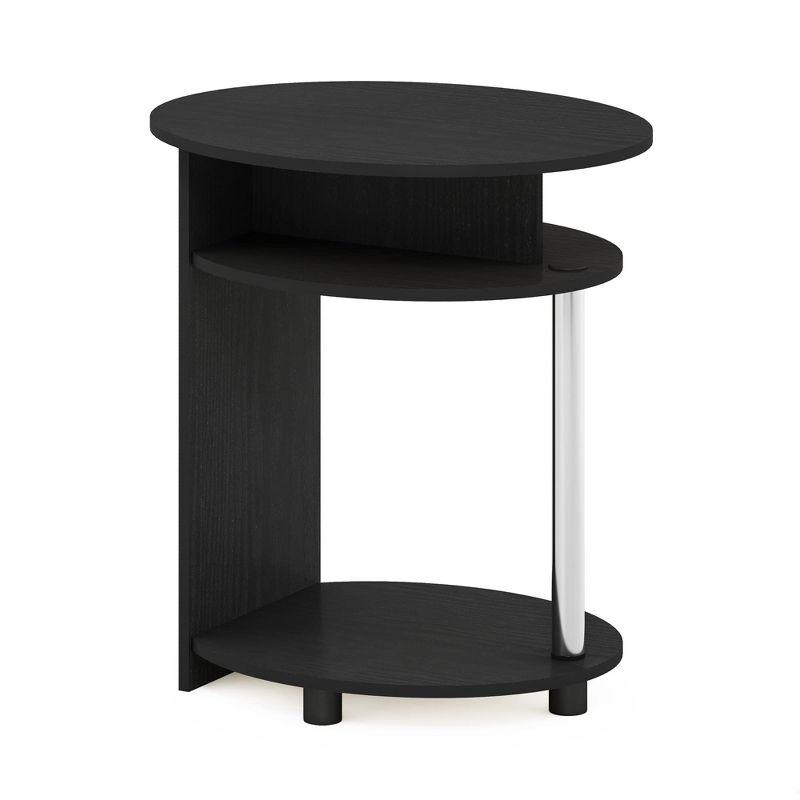 Furinno 3-Tier End Table Accent Sofa Side Coffee Table w/Open Storage Shelf,Americano
