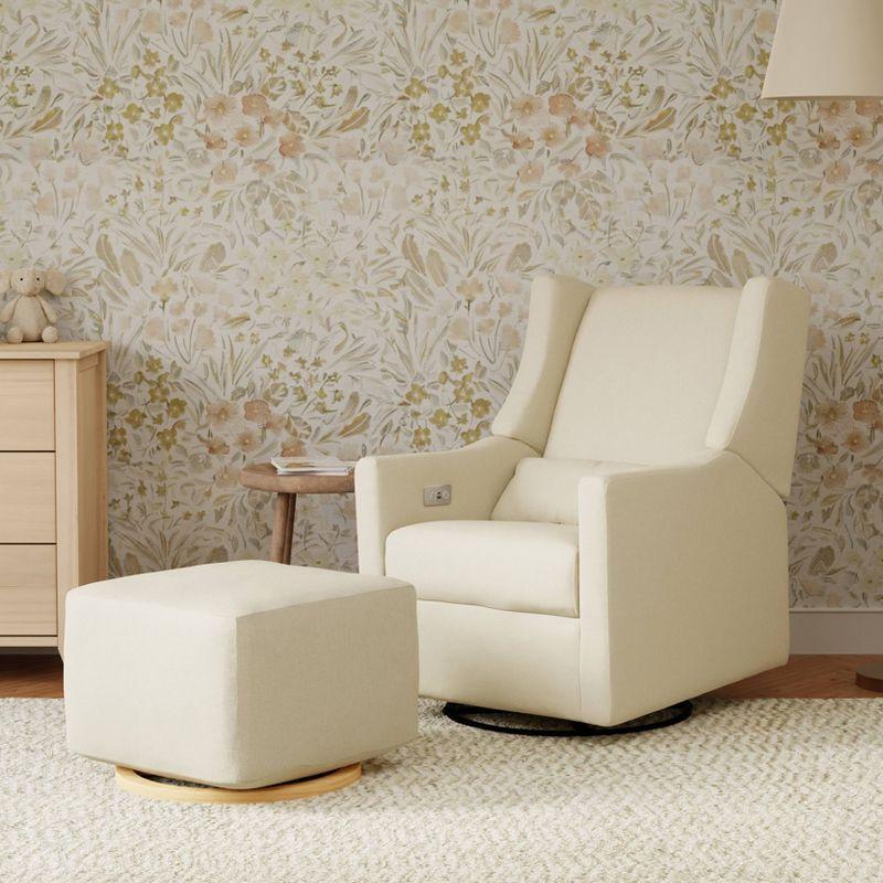 Eco-Weave Cream Performance Swivel Recliner Armchair with USB