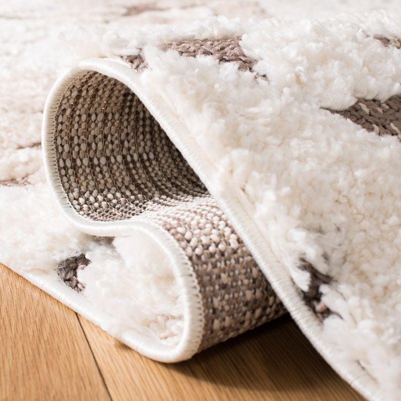 Moroccan Tassel Shag MTS688 Power Loomed Indoor Runner Rug - Ivory/Brown - 2'3"x20' - Safavieh