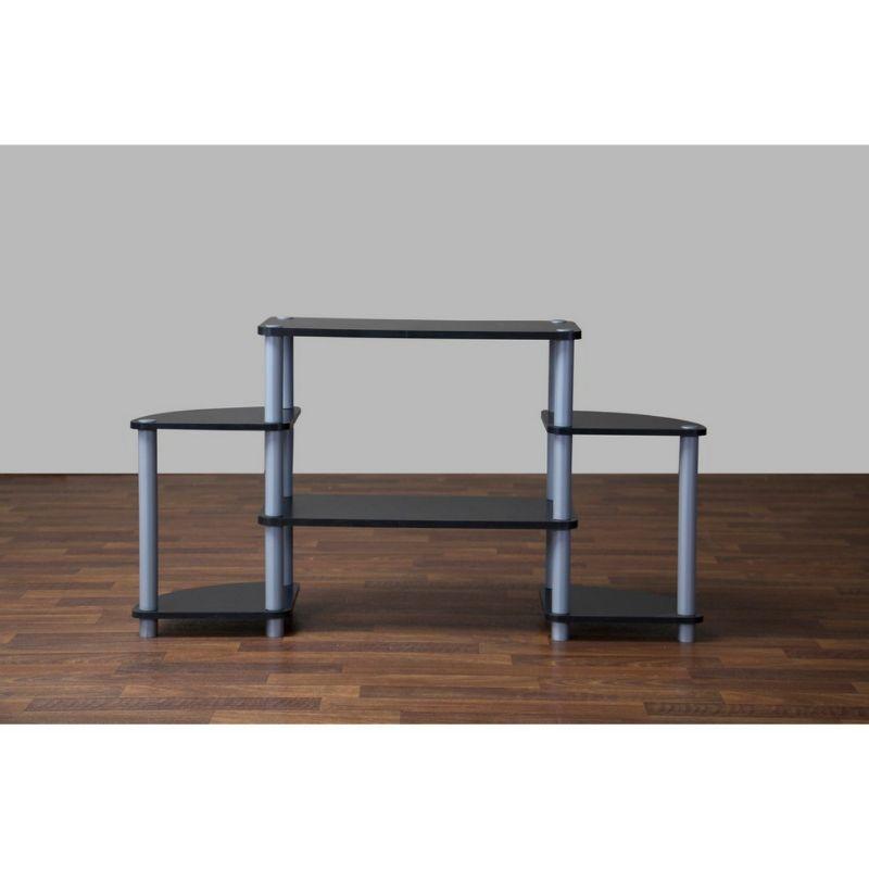 Orbit Black and Silver Neo-Space-Age 3-Tier TV Stand