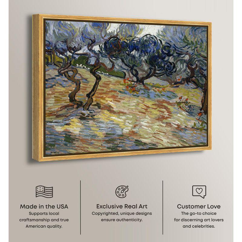 Art Remedy Vincent van Gogh - Olive Trees Van Gogh Classic Fields and Floral Wall Art, 24" x 20", Gold Frame