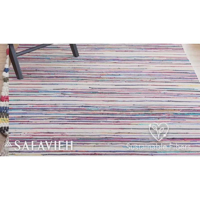 Rag Rug RAR126 Hand Woven Indoor Area Rug - 9'x12' - Ivory/Green - Safavieh