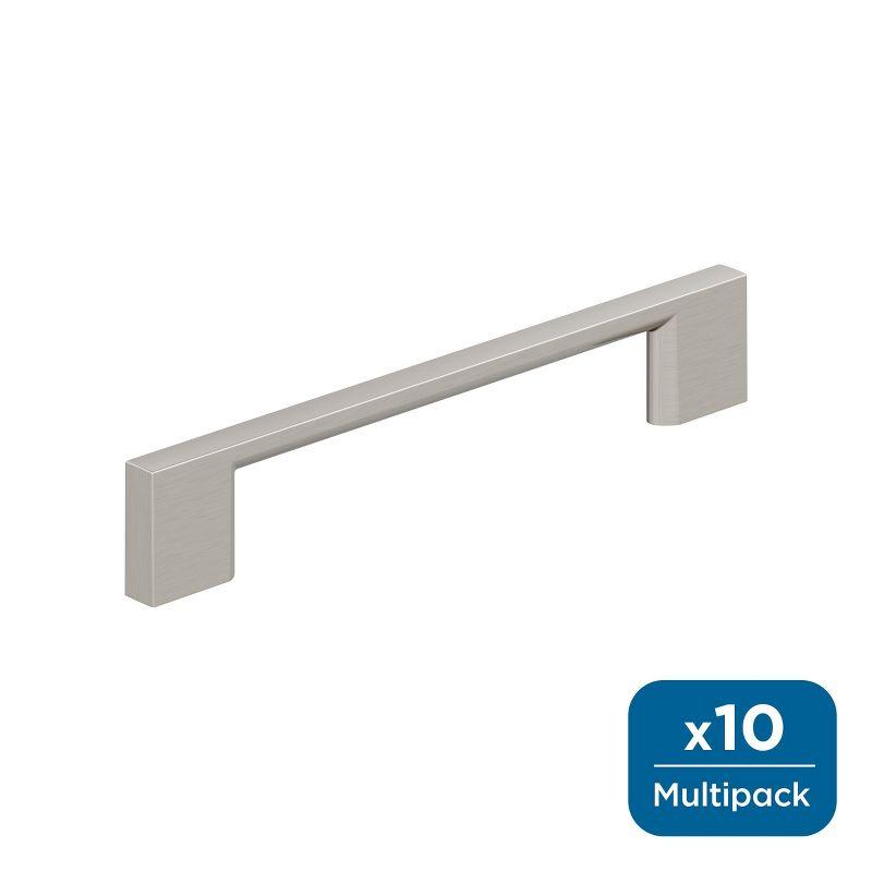 Satin Nickel Modern Cabinet Pull Bar, 10 Pack