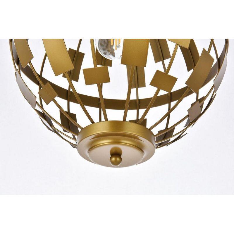 Elegant Lighting Levante 1 light pendant in brass